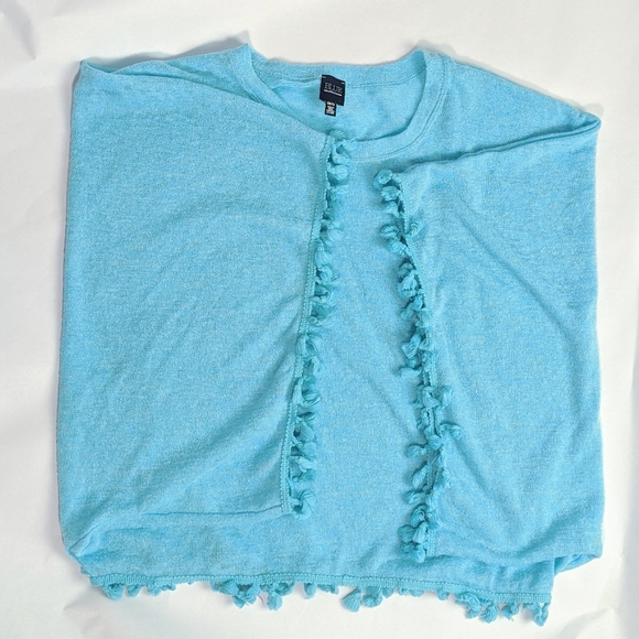 💋BLUE Saks fifth avenue unique boho top - Picture 1 of 5